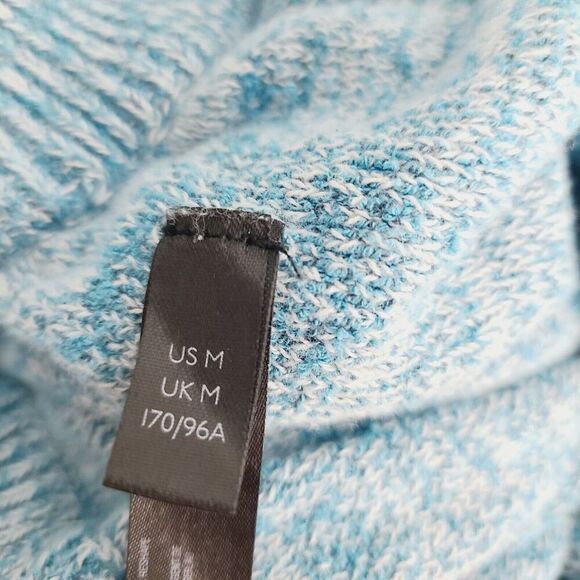 Daily Practice Jumpsuit M Blue White Marled Knit Sleeveless Cropped‎ Wide Leg - Picture 10 of 11